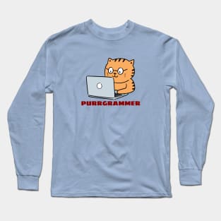 Purrgrammer | Cute Programmer Pun Long Sleeve T-Shirt